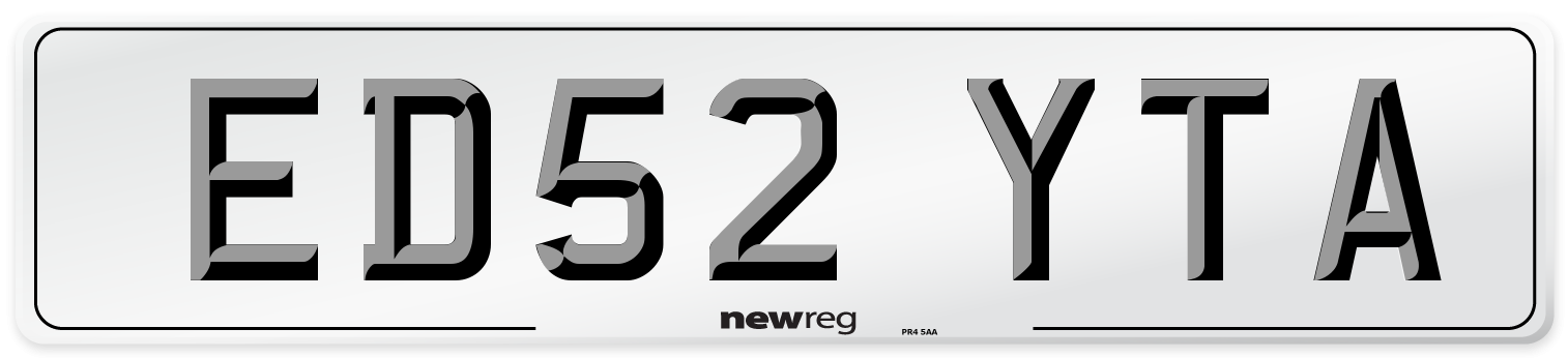 ED52 YTA Number Plate from New Reg
